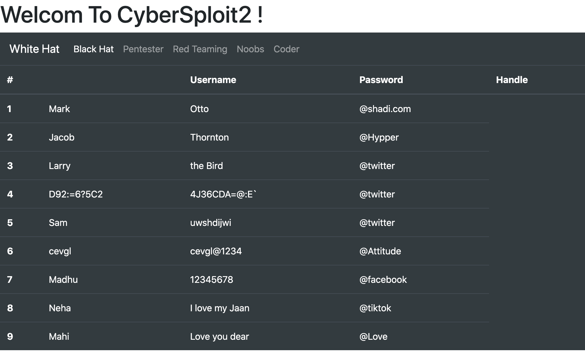 Cybersploit 2 Landing Page